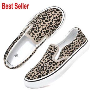 Slip-On Canvas Sneakers, Cushioned Insole, Vulcanized Rubber Sole, Casual Wear